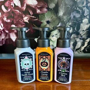 NEW 3-Pc Wicked Vanilla Woods, Pumpkin Carving, & I Scream Float Hand Soap BBW